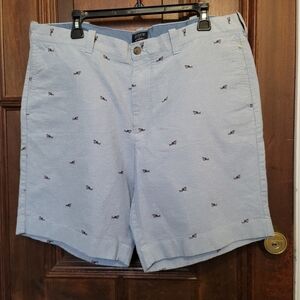 J. Crew Gramercy Chino Blue Shorts Shark Print Size 38W
